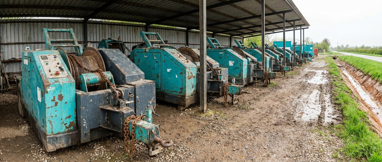 cable puller and pusher pair в ряду на площадке